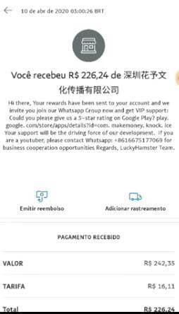 App Recebi hoje