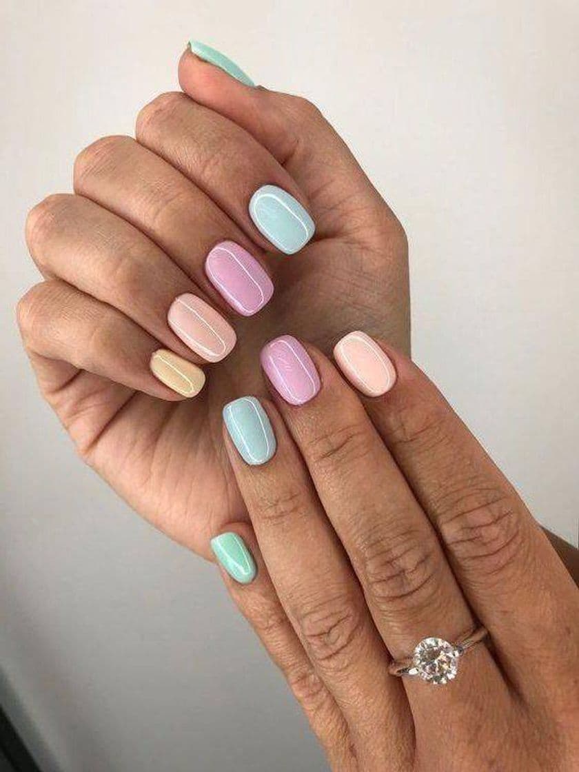 Fashion Rainbow pastel nails