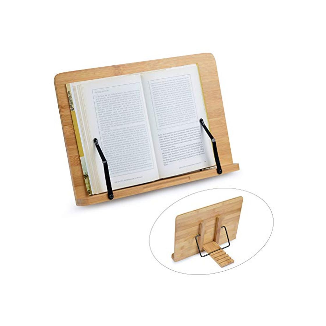 Producto FOCCTS Soporte de Bambú Ajustables Ideal para Leer, Ver Videos, Estudiar,Sostener,Libros de