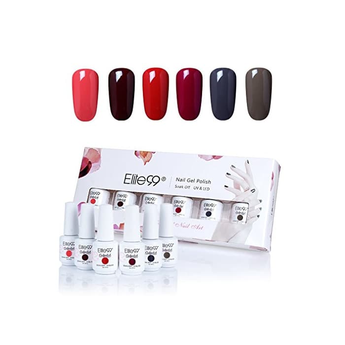 Belleza Elite99 6PCS Kit de Esmalte de Uñas de Gel UV LED Color