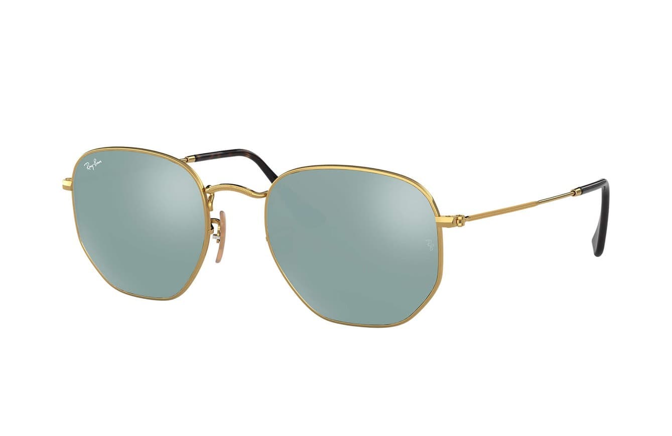 Fashion Óculos de Sol Ray Ban Hexagonal Flat Lenses