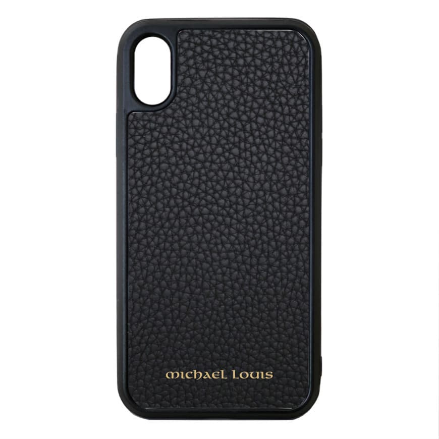 Fashion Michael Louis - Black Pebbled Leather iPhone Case