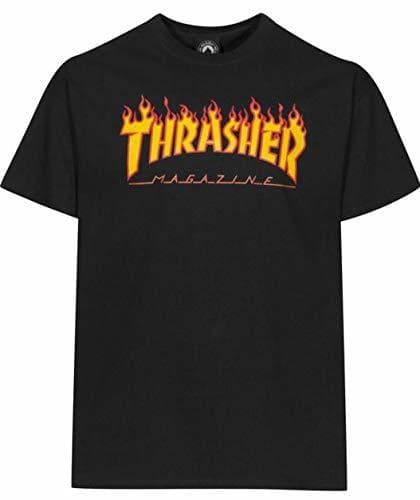 Fashion THRASHER TRUTSH05749 Camiseta, Negro