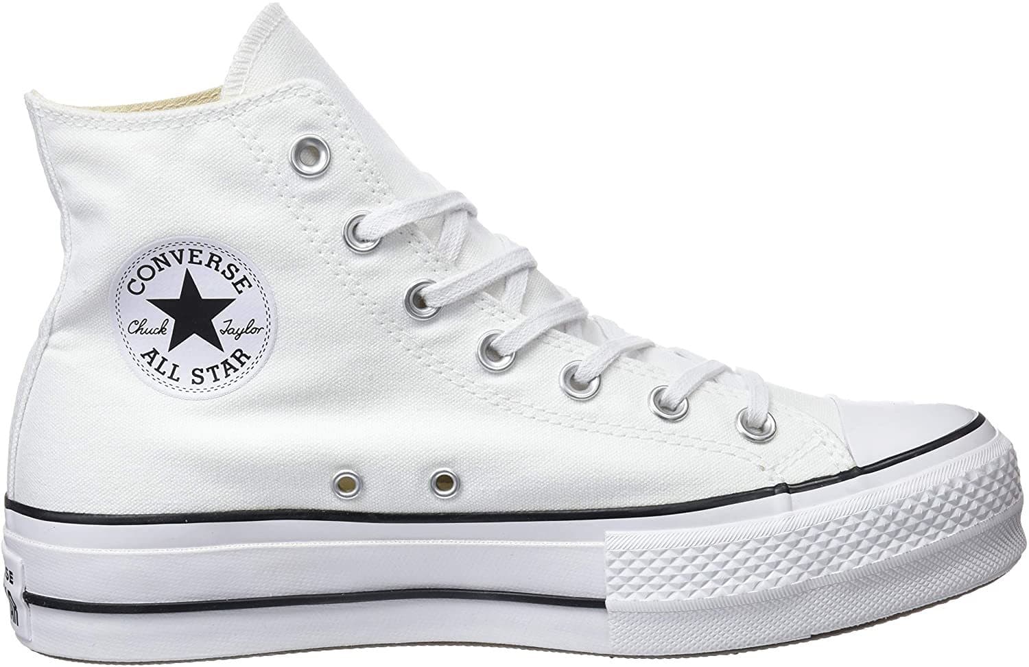 Moda Converse Chuck Taylor CTAS Lift Hi, Zapatillas para Mujer, Blanco