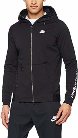 Fitness Nike Club Hoodie Ft Sudadera con Capucha y Cremallera Completa, Hombre, Negro