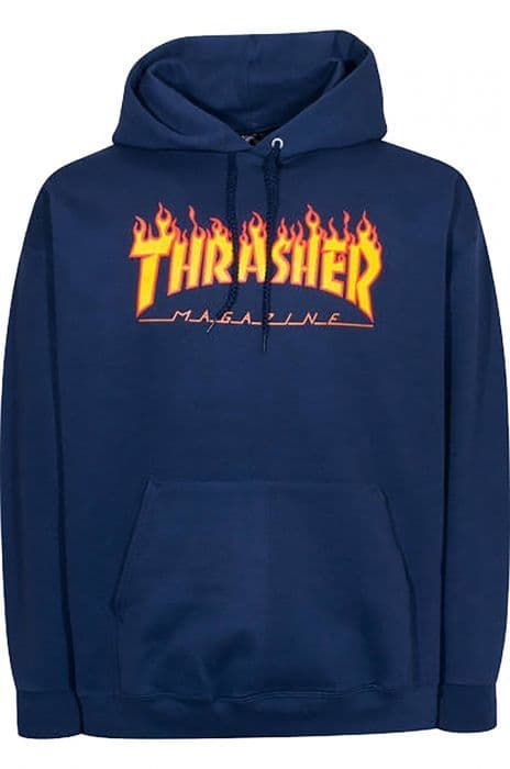 Moda SWEAT CAPUZ THRASHER FLAME LOGO NAVY