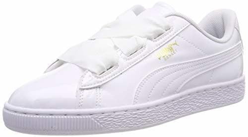 Fashion Puma Basket Heart Patent Jr, Zapatillas Unisex Niños, Blanco