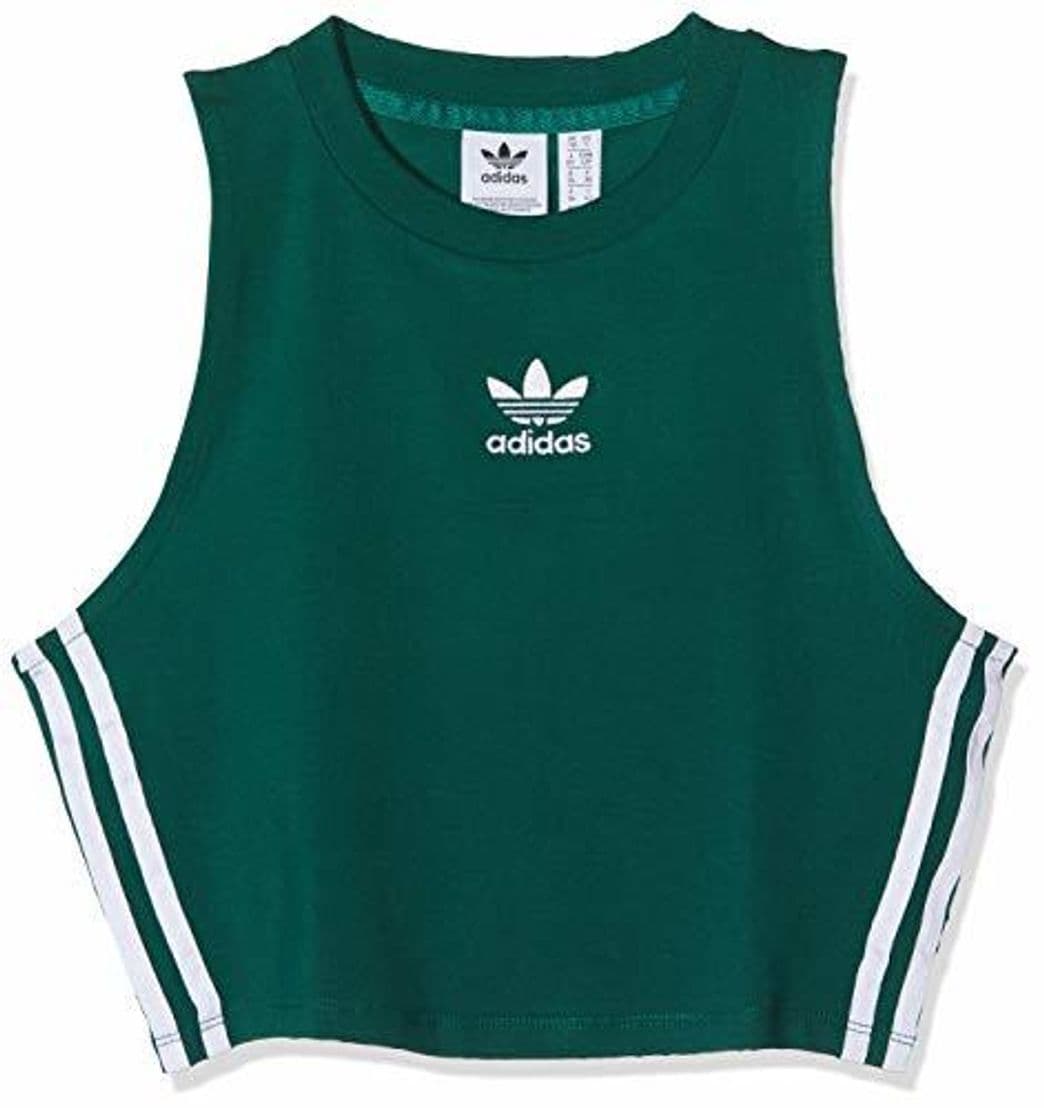 Fitness adidas Crop Camiseta de Tirantes, Mujer, Verde