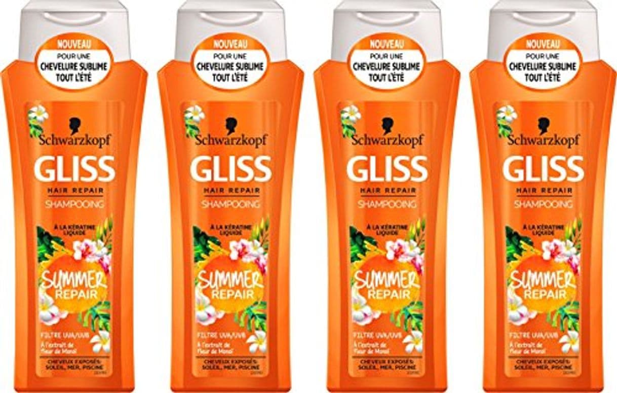 Beauty Schwarzkopf  Gliss - Champú Summer Repair - Reparación de verano - flor de monoï - FLACON 250 ml