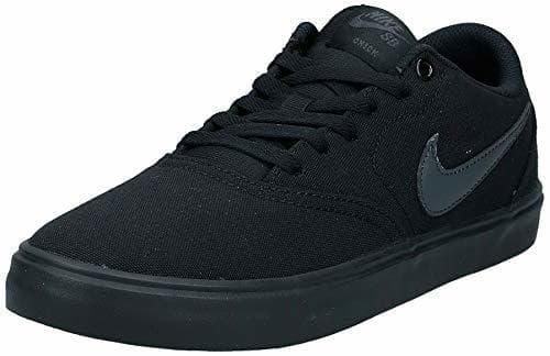 Moda Nike SB Check Solar Cnvs, Zapatillas de Skateboarding para Hombre, Negro