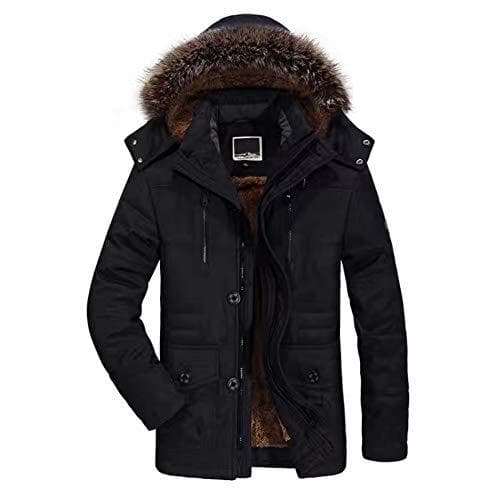 Fashion Chaqueta Parka Hombre Abrigos Parka con Capucha Cálido Abrigo de Algodón Prueba