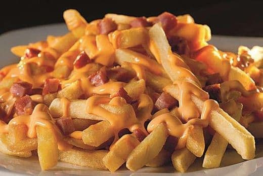 Moda Batata frita com queijo cheedar e bacon 