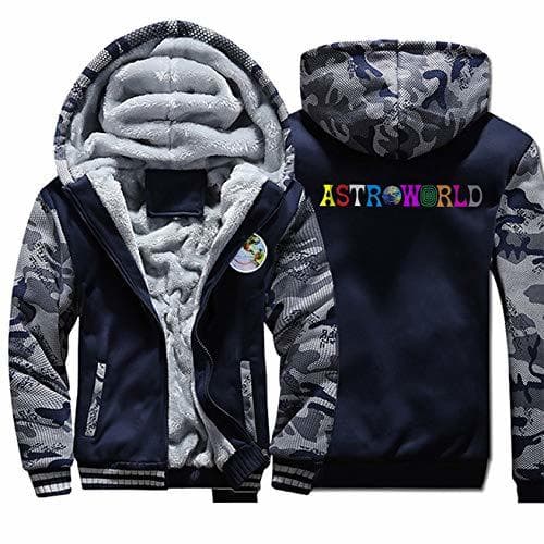 Lugar Jacket Chaqueta con Capucha Punto De Los Hombres Travis Scotts AstroWorld Impreso