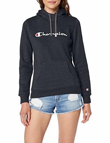 Moda Champion Classic Logo para Mujer Sudadera con Capucha, Azul