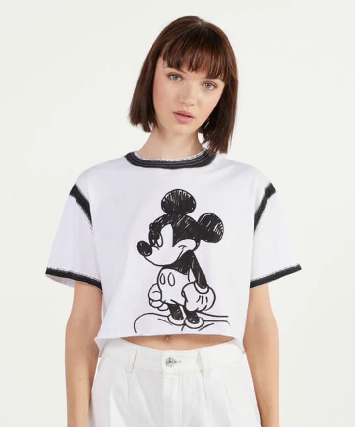 Moda T-shirt crop “Mickey gets arty”