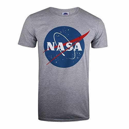 Fashion Nasa Circle Logo Camiseta, Gris