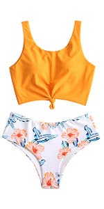 Fashion ZAFUL Conjunto de Bikini con Relleno Push Up Triangular Busto Ajustable con