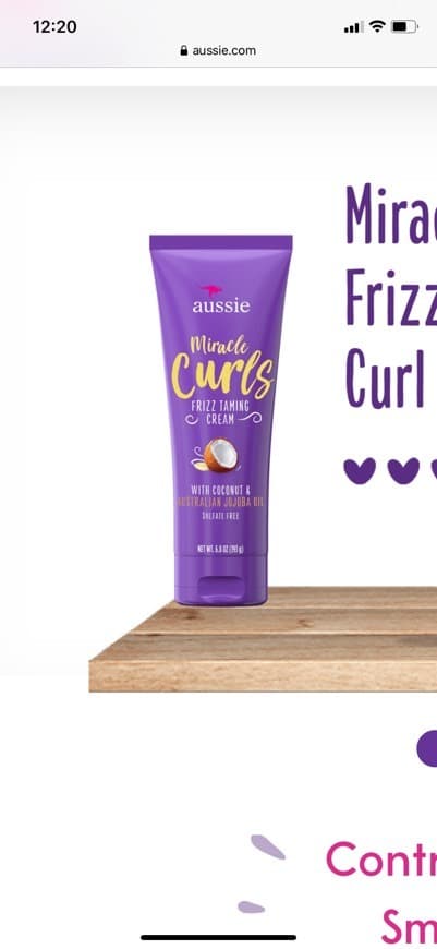 Producto Aussie Miracle Curls frizz free hair cream