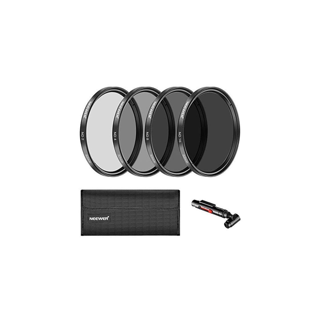 Product Neewer 52MM Filtro Densidad Neutra ND2 ND4 ND8 ND16 y Kit Accesorios