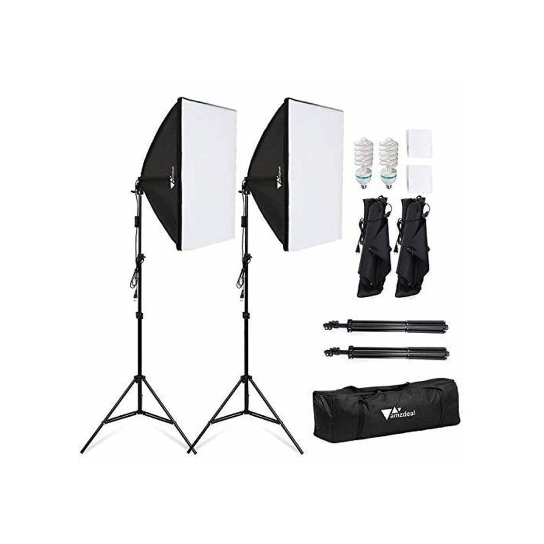 Electronic Amzdeal Softbox Focos Kit Iluminacion Fotografia con 2 Ventana de Luz 135W