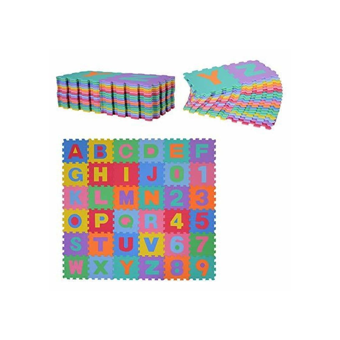 Product HOMCOM Alfombra puzle para Niños 192x192 cm 36 Piezas Numeros 0 al