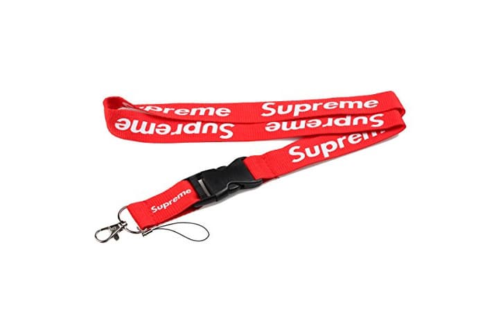 Producto Cinta Supreme reversible de estilo urbano, color rojo para llaveros, correa para