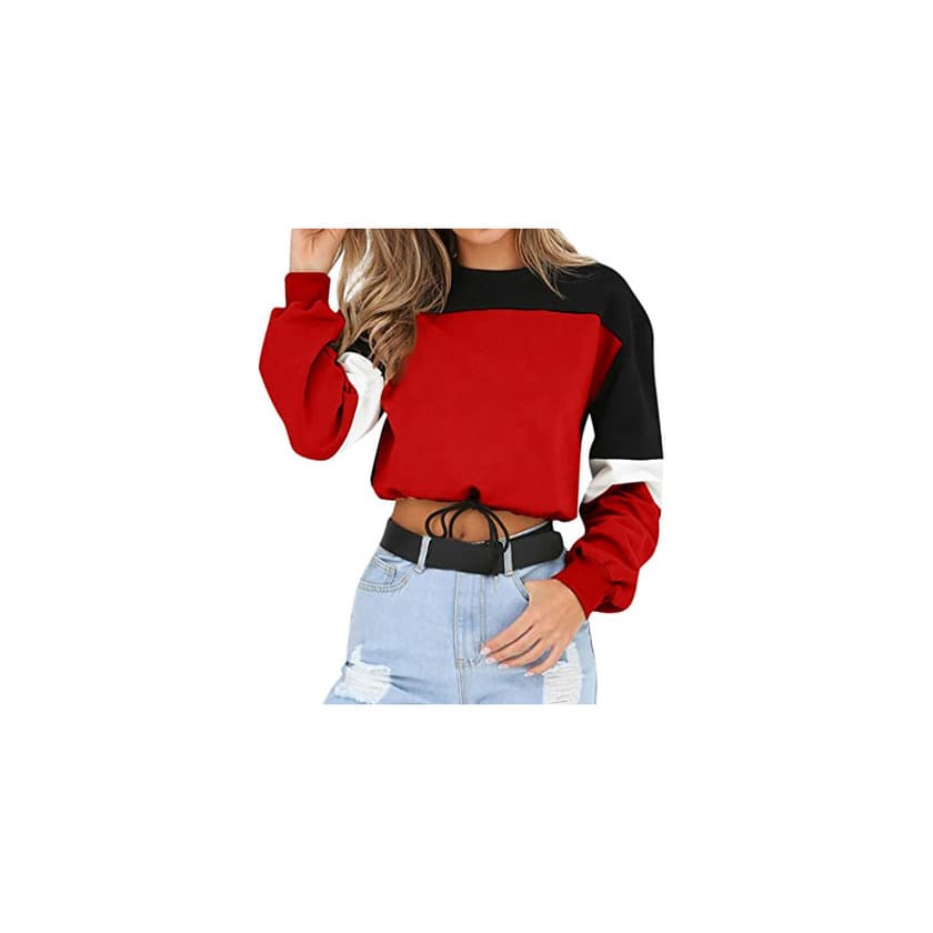 Moda OHQ Camiseta Mujeres Tops Manga Larga Sudadera de Manga Larga con Cuello