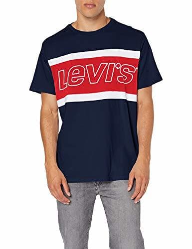 Moda Levi's SS Color Block tee Camiseta, Multicolor (Jersey Colorblock Dress Blue/White/Red