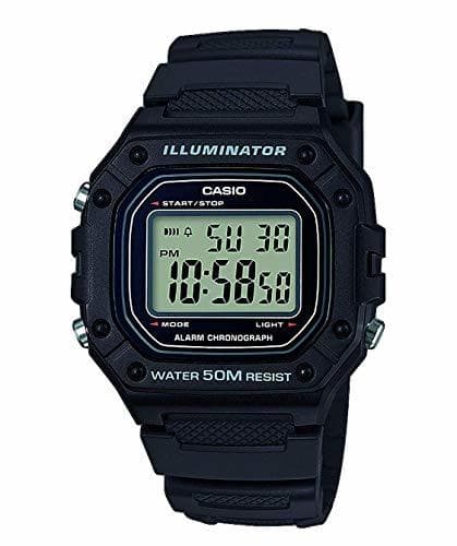 Fashion Casio Reloj Digital para Hombre de Cuarzo con Correa en Resina W-218H-1AVEF