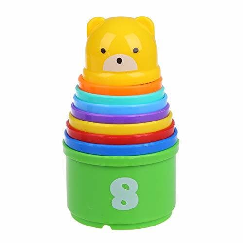 Product SODIAL(R) 9 Stacking Pilas Aprendizaje Contar Numero Copas Torre del bebe y