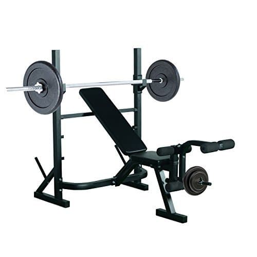 Place Homcom Banco de Pesas Entrenamiento de Musculación Fitness con Respaldo Regulable 175x98x30cm