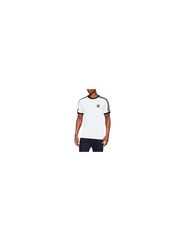 Fitness adidas Tres Bandas Camiseta de Manga Corta, Hombre, Blanco