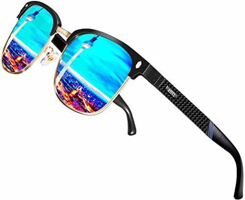 Lugar ATTCL Hombre Gafas De Sol Polarizadas Estructura De metal Al-Mg 8-188 Blue