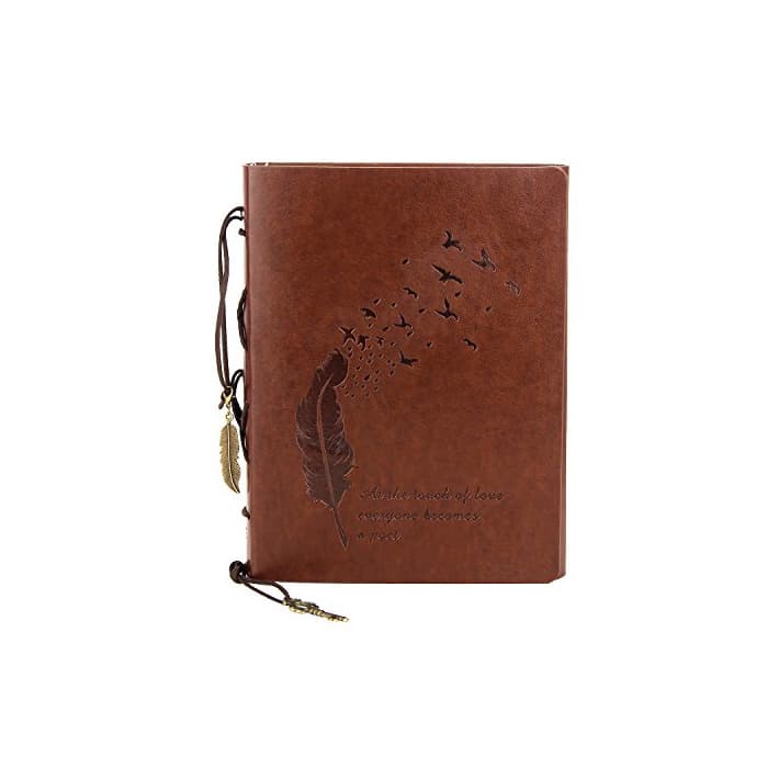 Producto VEESUN A5 Libreta Bonitas Cuaderno de Cuero Vintage Diario de Viaje Recargable