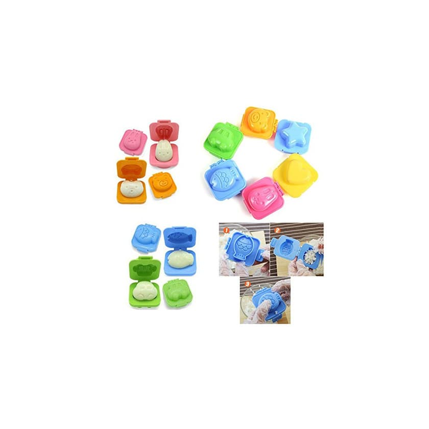 Elemento de la categoría hogar Hrph 6pcs Herramientas hervido Huevo Molde de arroz del Sushi bento Emparedado