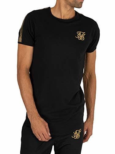 Fashion Sik Silk - SS-14932 S/S Gold Edit Runner Gym tee Black -