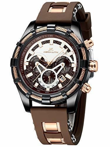 Place Relojes Hombre Relojes Grandes de Pulsera Militar Deportivos Cronografo Elegante Impermeable Reloj