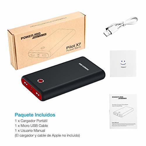 Electronic [Versión Mejorada] POWERADD Pilot X7 20000mAh Power Bank Cargador Móvil Portátil Batería