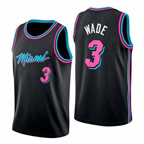 Product WOLFIRE WF Camiseta de Baloncesto para Hombre, NBA, Miami Heat #3 Dwyane