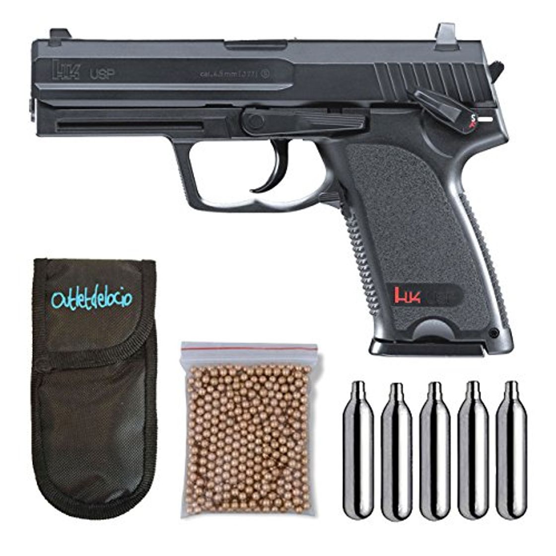 Product Umarex U58100. Pistola perdigon H&K USP Gas Co2. 4,5mm.