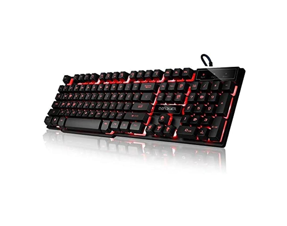 Product DBPOWER Three Colors Backlit LED Keyboard for Gaming