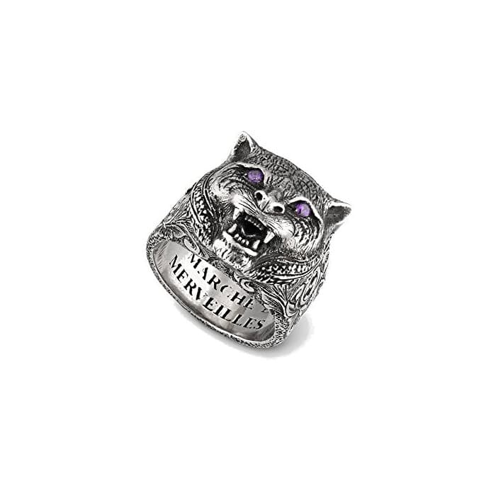 Moda Gucci YBC524585001014 - Anillo de cabeza de felino para jardín