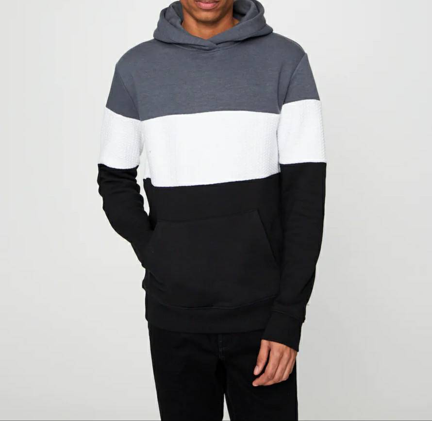 Producto Sweatshirt com capuz e color block em três cores

