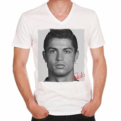 Lugar Cristiano Ronaldo football soccer Camiseta de algodón blanco para hombre