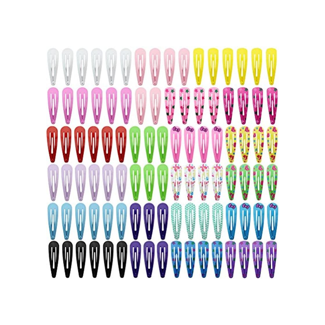 Product HBF Pack De 100 Piezas Pinza De Pelo Bebe Niñas Horquillas De Pelo Infantiles 20 Colores Clips Para El Pelo