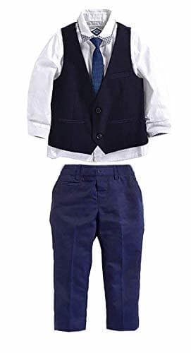 Product Carolilly Conjunto Traje para Bebé Suit de 4 Piezas para Niños Camisa