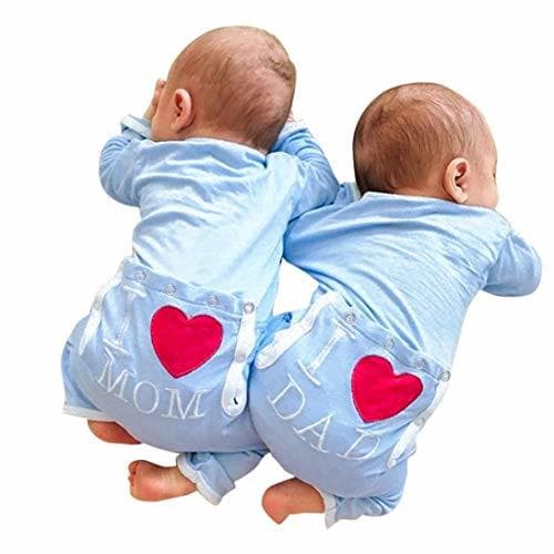 Producto Ropa Bebe, Fossen Recién Nacido Bebé Mono Mameluco de Brother Sister Letra