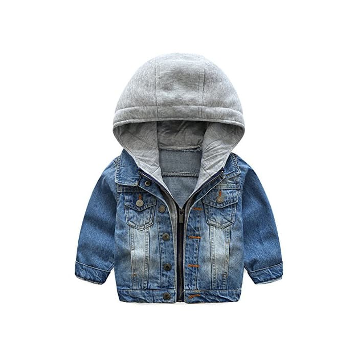 Product Odziezet Chaqueta Vaquera Niño Niña Demin Jacket con Capucha Abrigo Bebé Camisa