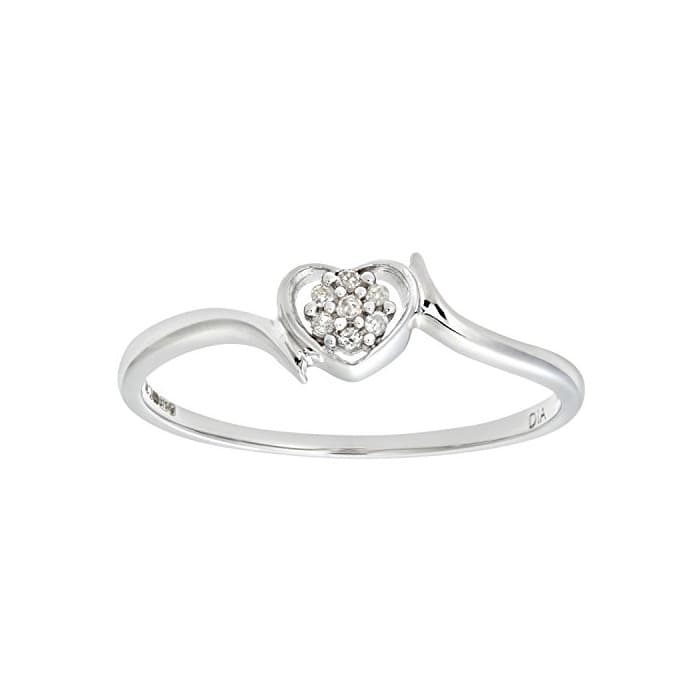 Product Naava Anillo para Mujer de Oro Blanco 9K con Diamante Talla 11