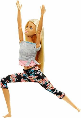 Product Barbie Fashionista Made to Move, muñeca articulada rubia con top gris